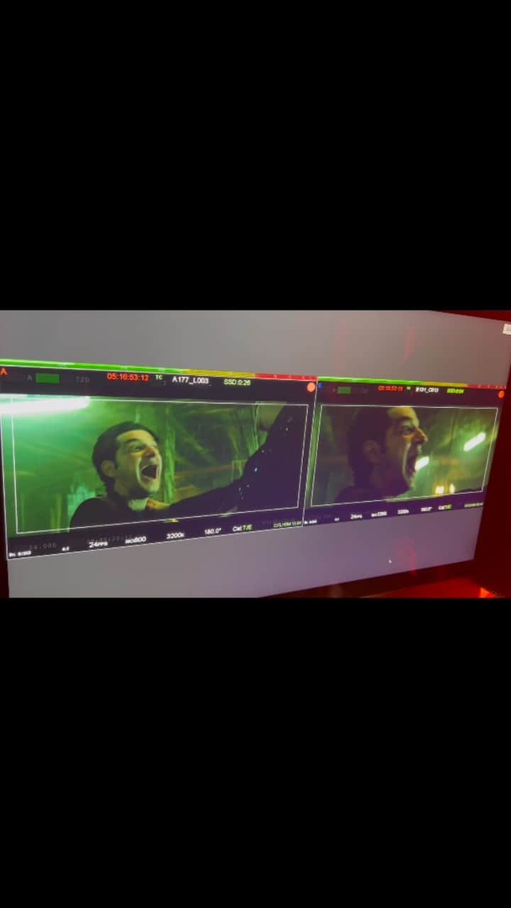 のインスタグラム：「I snuck a video of playback on a shot in @renfieldmovie where Nic Cage and I played a little at the end of a take, so I could have it on my phone forever. Universal said it was OK to post and now you can feel the joy of acting with Nic Cage as well.」
