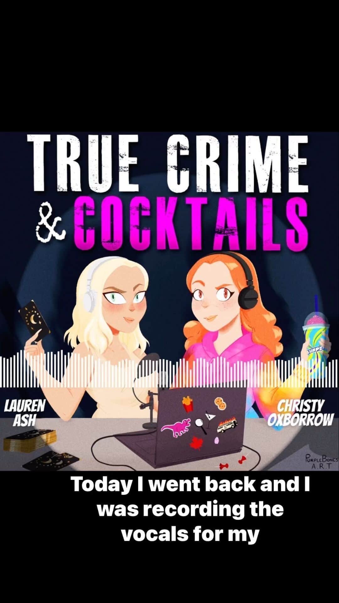 のインスタグラム：「All new episode of @truecrimeandcocktails is streaming now! We talk the cases of Mary Schlais and Anne Barber Dunlap and I get VERY jazzed about my new single which is coming dangerously soon! Stream this episode now, everywhere!」