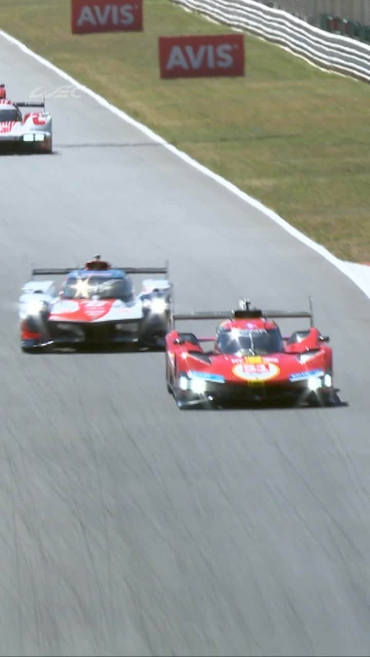 セバスチャン・ブエミのインスタグラム：「@sebastien_buemi 💥 @jamescalado   A nice move from @tgreurope’s #8 driver to take P2 in the early stages of the race against @ferrarihypercar’s @jamescalado. We’ll see more of this great battle next week in Spa. 🔥   #WEC #6HPortimao」