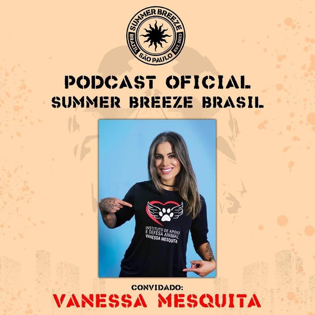 バネッサ・メスキータのインスタグラム：「Vanessa Mesquita é a convidada do episódio #12 do Podcast Oficial do Summer Breeze Brasil🤘🏻@vanmesquita além de fã de Metal e de ter um histórico grande de shows e festivais, é Médica Veterinária, ganhadora do BBB 14, fundadora do @institutopetvan e apresentadora do @skullstalkshow❗️」