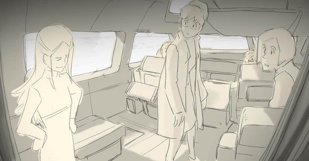 京田知己のインスタグラム：「とあるアニメのコンセプトアイデア画像という名の絵コンテ。今見るとアネモネのサイズを直したい……」