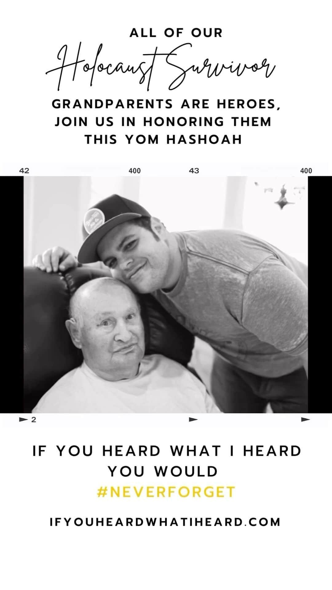 ジョシュ・ギャッドのインスタグラム：「If you heard what I heard, you would know the true meaning of the word hero. This #yomhashoah we honor the bravery and resilience of all of our Holocaust survivor grandparents - true heroes in the face of great adversity. If you heard what I heard, you would #neverforget」