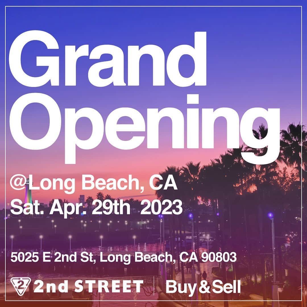2nd STREET USAさんのインスタグラム写真 - (2nd STREET USAInstagram)「We are excited to announce, 2nd Street Long Beach!! ✨  Address 5025 E. 2nd St, Long Beach, CA 90803 GRAND OPENING DATE: April 29, 2023 Hours: 11am - 8pm  — PRE OPENING 04/22/23-04/28/23 —  🚨 Open to Buy Only🚨  Hours: 11am-6pm (04/22/23 - 04/27/23) Hours: 11am - 3pm (04/28/23)  Sell us your clothes and accessories and get a 20% mark up!!!  **VALID UNTIL FRIDAY APRIL 28th** #2ndstreetusa #longbeach #losangeles #secondhand #grandopening」4月19日 5時06分 - 2ndstreetusa
