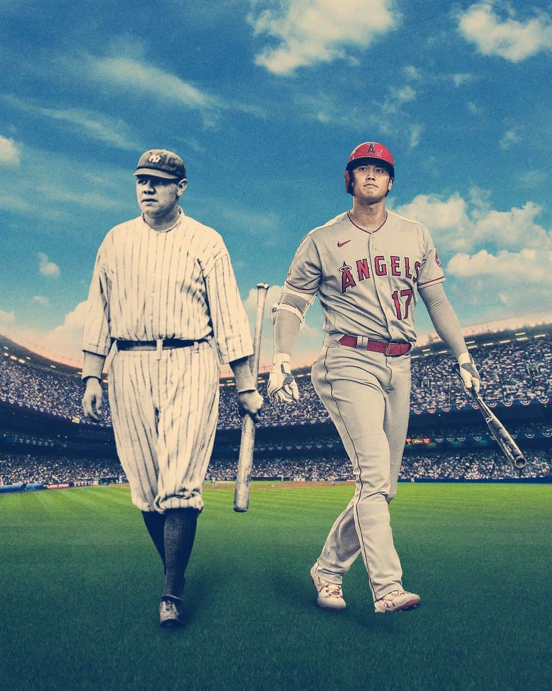 MLBさんのインスタグラム写真 - (MLBInstagram)「On April 18, 1923, Babe Ruth‘s Yankees opened the original Yankee Stadium.  Exactly 100 years later, another two-way superstar takes the field across the street.」4月19日 5時07分 - mlb