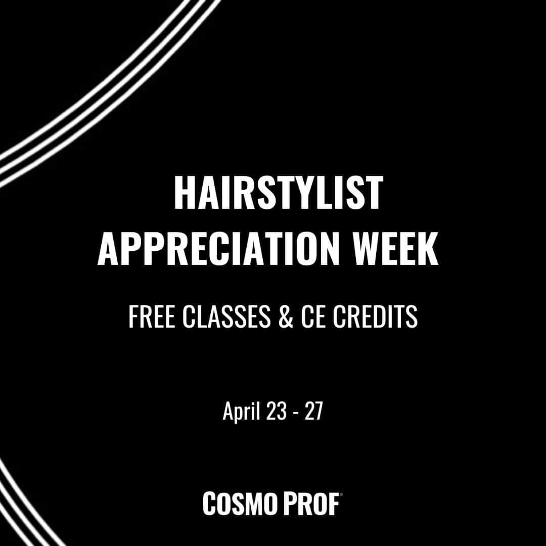CosmoProf Beautyさんのインスタグラム写真 - (CosmoProf BeautyInstagram)「Hairstylist appreciation week is coming up!! As a thank you for all you do, enjoy FREE live classes & earn CE hours! Spots are LIMITED- register in link in bio! 👆  *CE hours available for select classes and in select states only, subject to state board approval. See class listing for details.  #cosmoprofbeauty #licensedtocreate #hairdresser #haireducation #hairstylist #hair #haircolorist」4月19日 6時45分 - cosmoprofbeauty