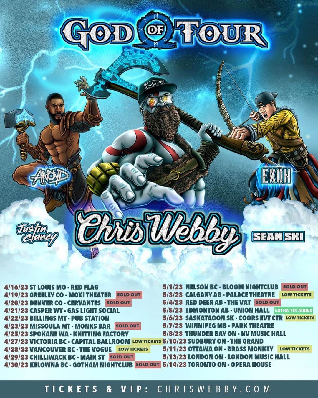 クリス・ウェビーさんのインスタグラム写真 - (クリス・ウェビーInstagram)「Check out how many dates we already SOLD OUT.. #Kratos is coming 😈🙏🏻🕸  #GodOfTour ⚔️⚔️⚔️  TIX : ChrisWebby.com/tour 🎟️🎟️🎟️」4月19日 7時00分 - chriswebby