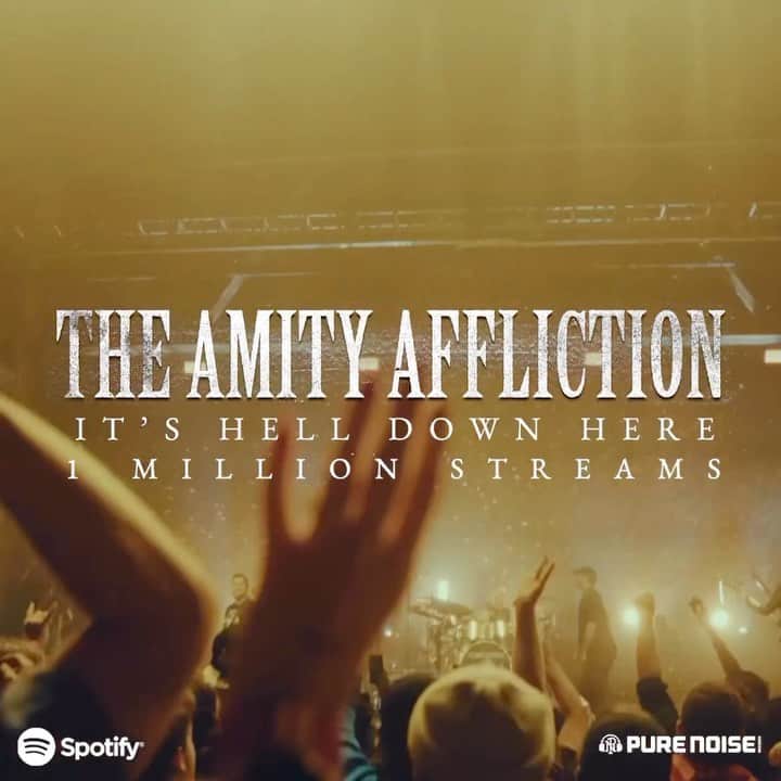 The Amity Afflictionのインスタグラム：「‘It’s Hell Down Here’ has hit 1 million @spotify streams!! Hell yes, appreciate you all 🤝 Keep streaming, saving, sharing and all that good stuff 🖤🖤🖤」