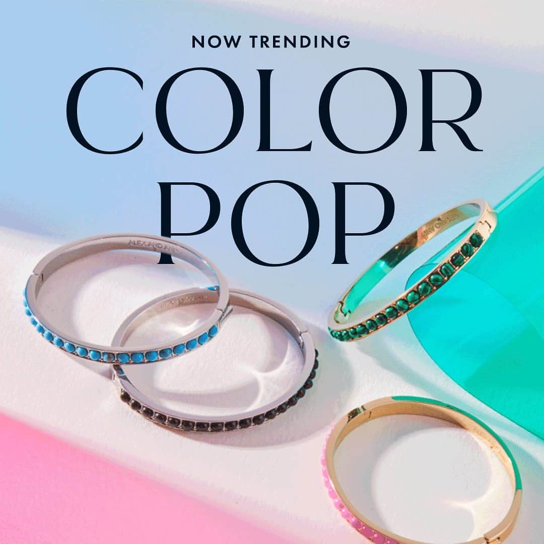 アレックスアンドアニのインスタグラム：「🌟 NEW COLLECTION ALERT 🌟 Our all-new Color Pop Collection features a mix of semi-precious gemstones + meaningful symbols for the perfect way to POP these bold, mood-boosting brights into your look. Wear what you feel! 🌈 Shop at #linkinbio.   #colorpop #bebold #statementjewelry #springfashion #gemstone」