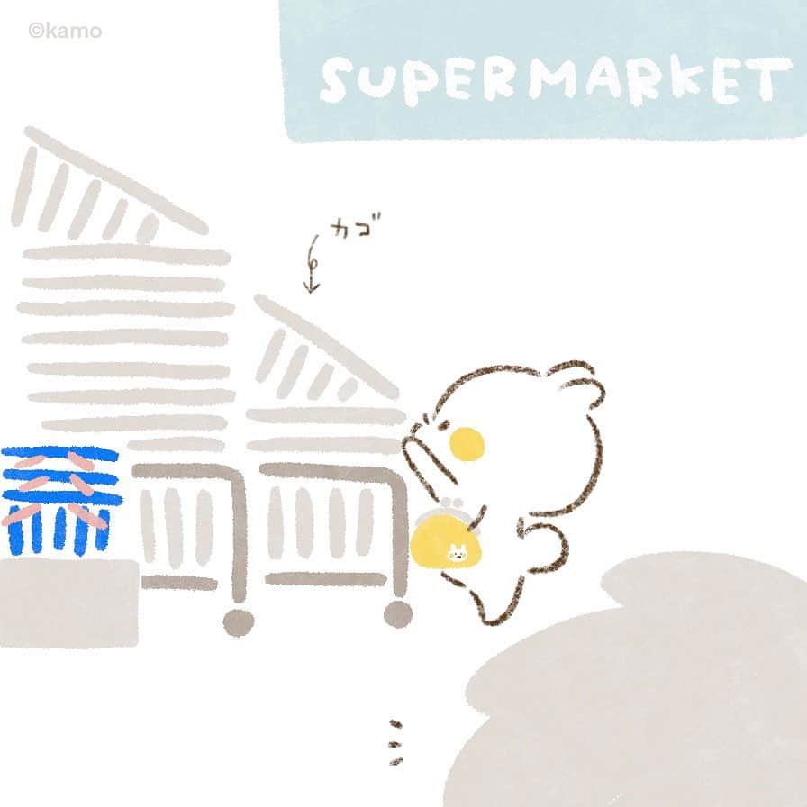 カモさんのインスタグラム写真 - (カモInstagram)「買い物カゴ #スーパーマーケット #買い物カゴ #ウサギタケ #usagitake」4月19日 9時08分 - illustratorkamo
