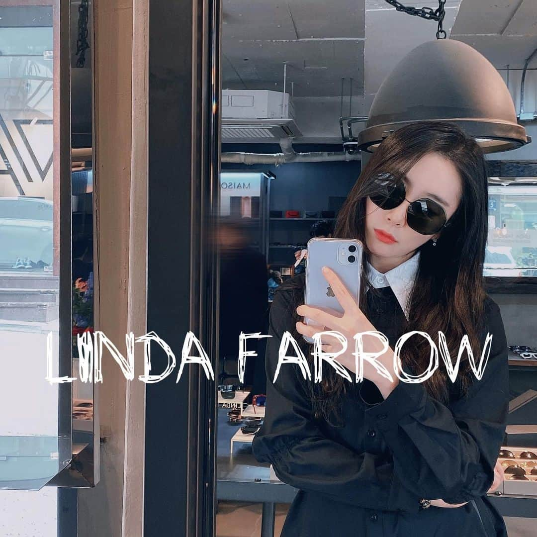 ガヨン のインスタグラム：「🕶️👓 #LINDAFARROW #LINDAFARROW_KOREA1970 #MAISONOPTIQUE #OOTD #SUNGLASSES #GLASSES」