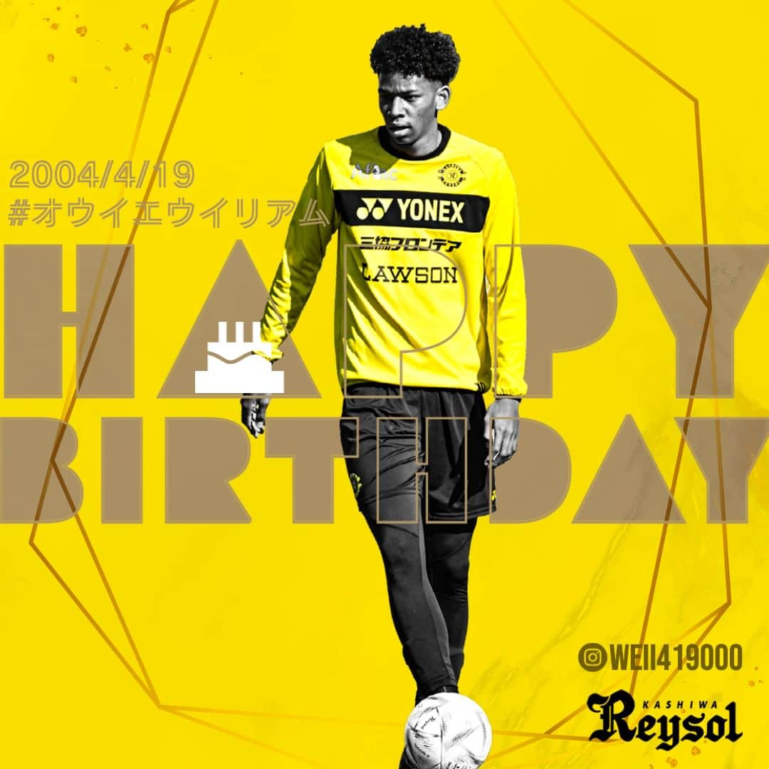 柏レイソルさんのインスタグラム写真 - (柏レイソルInstagram)「🎂 #happybirthday 🎂 #オウイエウイリアム  #柏レイソル #reysol #Jリーグ @well419000」4月19日 9時31分 - kashiwareysol_official