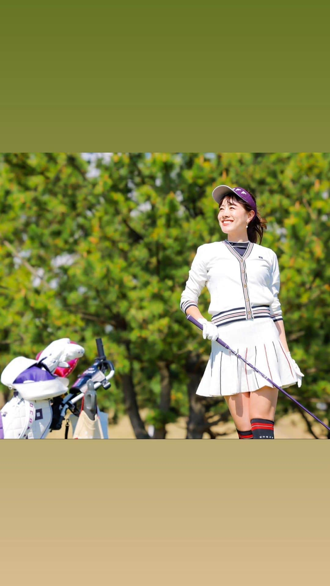 金ケ江悦子のインスタグラム：「* 先月末に参加した 『onoff』のゴルフイベント⛳️ “飛びと、彩りのオノフレディ” @club_onoff   貸切の会場は テーマカラーの紫いっぱいに 華やかに飾り付けされていて わくわくが満載♡  受付でいただいた 自分の名前入り風船を 手引きカートにつけてGO🎈  新製品を試打したり🏌️‍♀️ 写真撮ったり みんなで楽しく ラウンドしました⛳️🫶  もともと オノフのクラブを使用してるけど (打ちやすさもお洒落さも最高🫶)  初心者の最低限の本数から スタートしてるから ゴルフ熱が高まる最近は  “あれこれほしい欲” と葛藤中。。😮‍💨笑♡  #ゴルフあるある  #アイアンとウッド  #ポンと打てばピョンとでるウェッジ #🏌️‍♀️   今発売中の雑誌 @regina_golf のオノフページにも 登場させて頂いたので  ゴルフ好きのみなさま 是非お手にとってみてください💛  #onoff #onoffgolf #onofflady  #オノフ #オノフゴルフ #オノファー #オノフゴルフクラブ #ゴルフコーデ #ゴルフスイング #ゴルフイベント #飛びと彩りのオノフレディ #茅ヶ崎ゴルフリンクス #ゴルフファッション #ゴルフウェアレディース #スイング動画 #reginagolf #レジーナゴルフ」