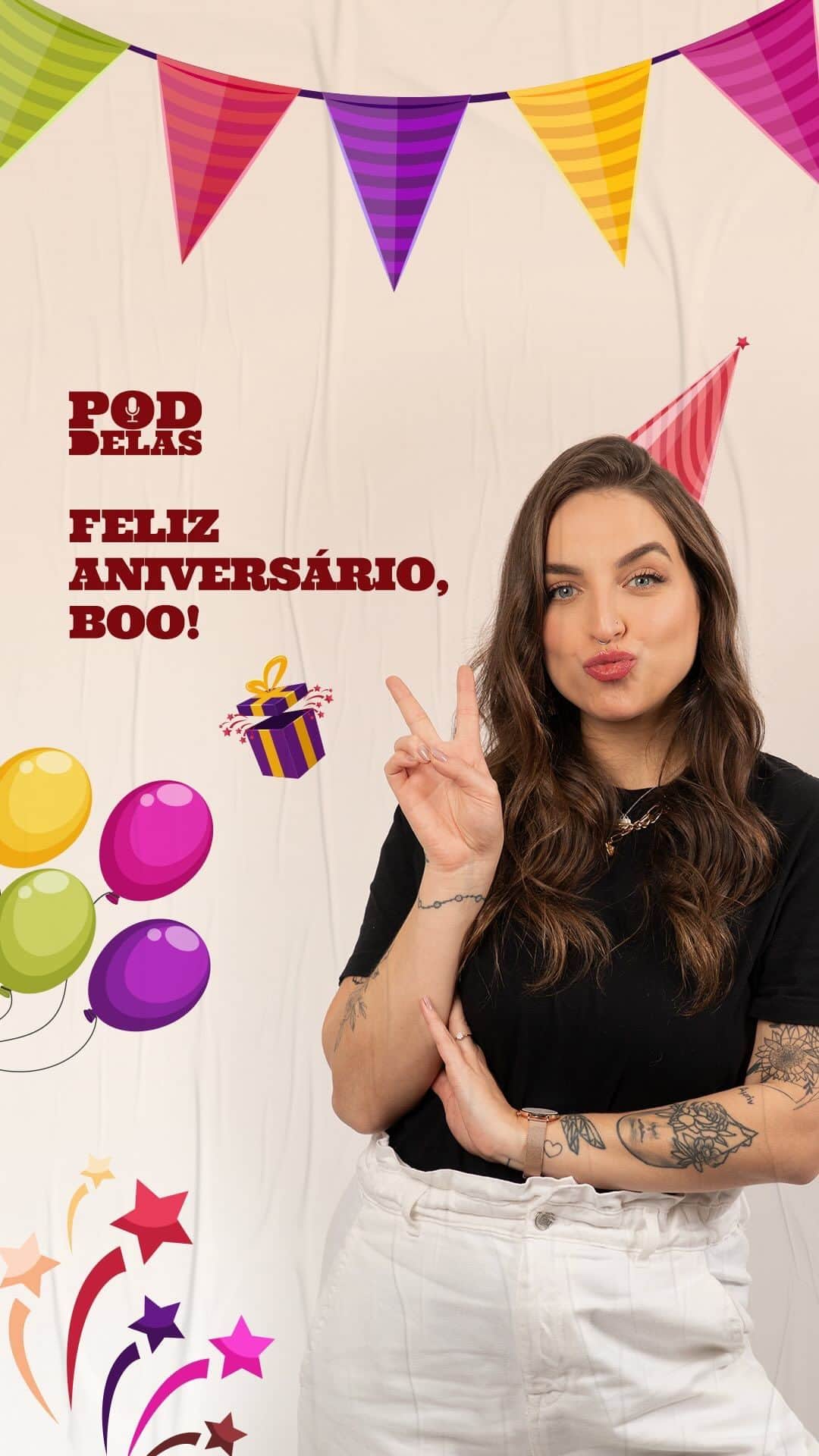 Bruna Unzuetaのインスタグラム：「Chegou o dia da nossa host querida, @boounzueta! Ela que é influenciadora, apresentadora e nossa jogadora de poker favorita! Parabéns pelos 30 anos, Boo! Que você seja muito feliz. 😍  Com carinho,  Equipe PodDelas 🎉❤️」