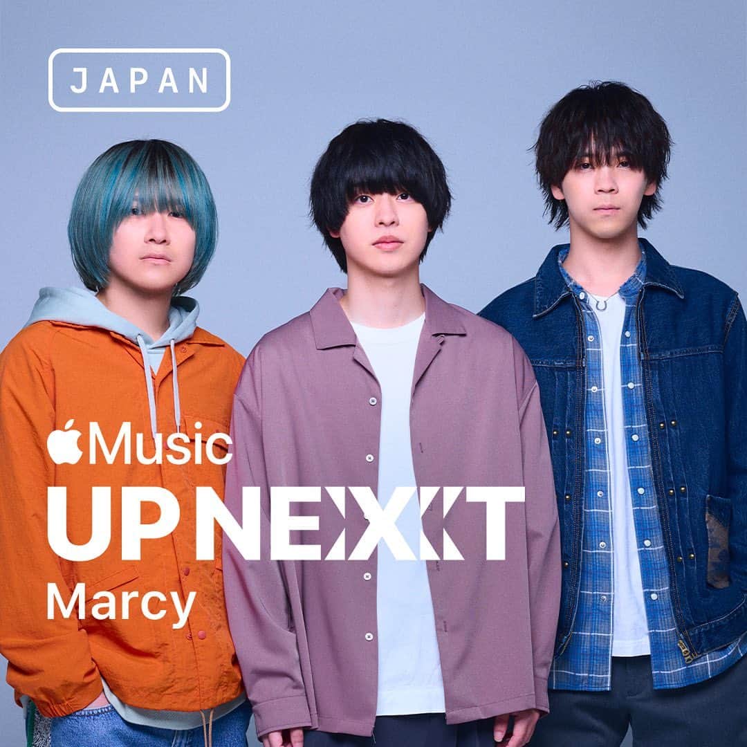 マルシィのインスタグラム：「【お知らせ‼️📣】  Apple Music『Up Next Japan』に選出されました🎉🎊  空間オーディオでの配信もスタート！ 是非チェックしてみてください🎧  #マルシィ  #ただそれだけのことがさ」