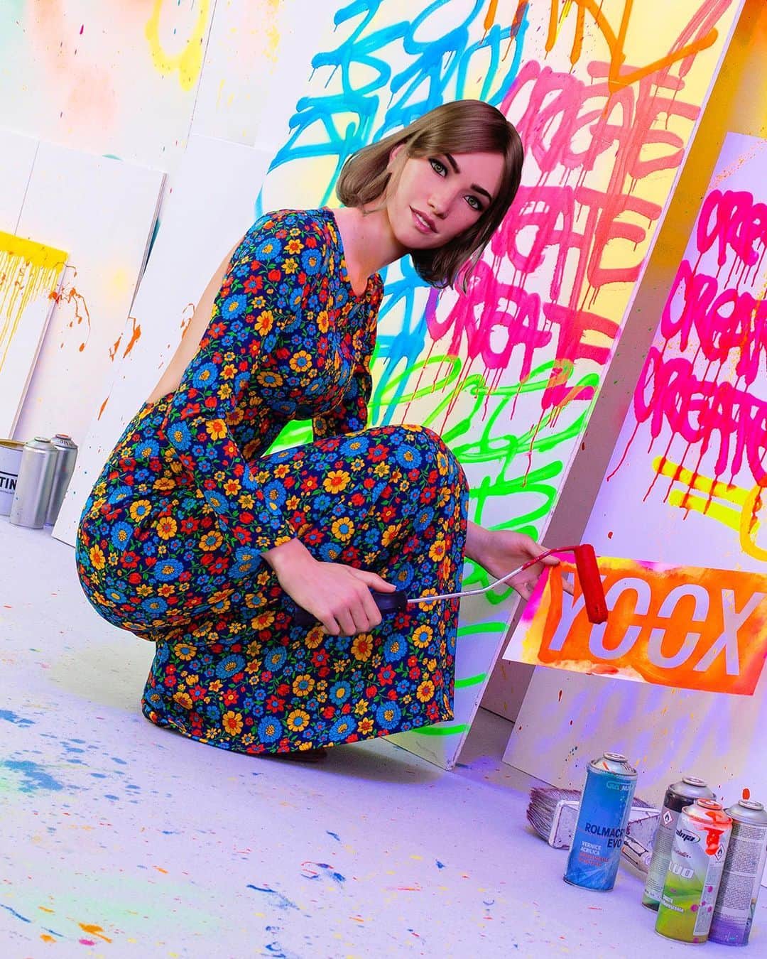 YOOX.COMのインスタグラム：「Come to THE COLOUR SQUAD - Designing Tomorrow Together event and get your hands dirty! Plenty of markers and paint are ready to be used by everyone who wants to express their true self!  We’re waiting for you from 12:30pm to 9:00pm at Torneria, via Tortona 32, Milan.」