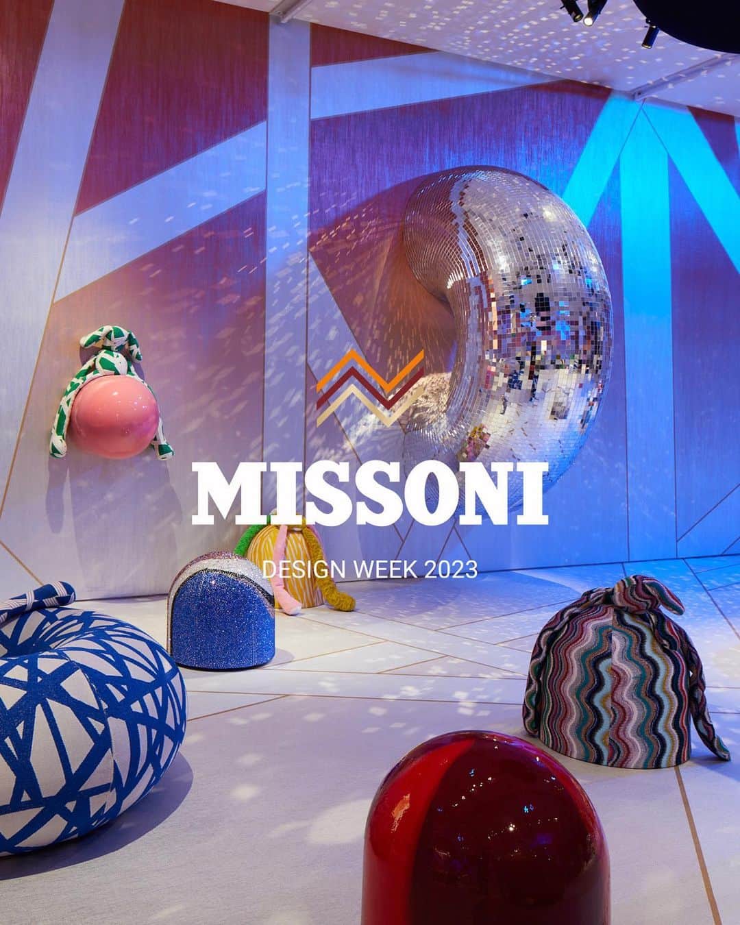 ミッソーニのインスタグラム：「Living Inside-Out. Get a glimpse of the new Home Collection and its playful setting from April 19th to 23rd, 10:30am - 11pm.   #Missoni #DesignWeek」