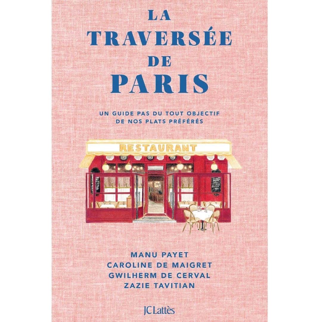 カロリーヌ・ド・メグレのインスタグラム：「Notre guide sort le 17 mai ! Pour quel plat est-on prêt à traverser Paris ? Où se trouve notre blanquette, bao ou couscous préféré ? On a sélectionné trois restaurants par plat, rassemblé nos adresses préférées choisies par notre amour commun de la bouffe (et beaucoup de débats) toute l’année passée et les années précédentes aussi!❤️ C’est un peu le bouquin qu’on rêvait d’avoir alors on l’a fait @manupayet @gwilherm_de_cerval @zaziemiammiam @editionsjclattes Lien de précommande en bio Illustrations @mingou_mango DA @laurentfetis」