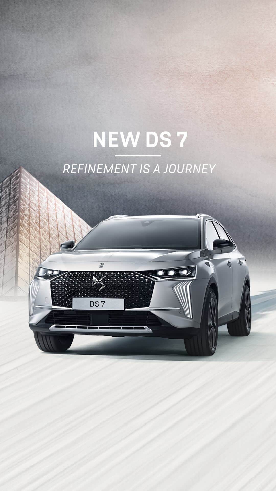 DS JAPAN Official Account of DS JAPANのインスタグラム：「REFINEMENT IS A JOURNEY. エレガントかつ大胆な造形で視線を惹きつける洗練のSUV。 NEW DS 7が、長く心に残り続ける旅へと誘います。  #ＤＳオートモビル  #DSAutomobiles #FrenchArtofTravel #DS7」