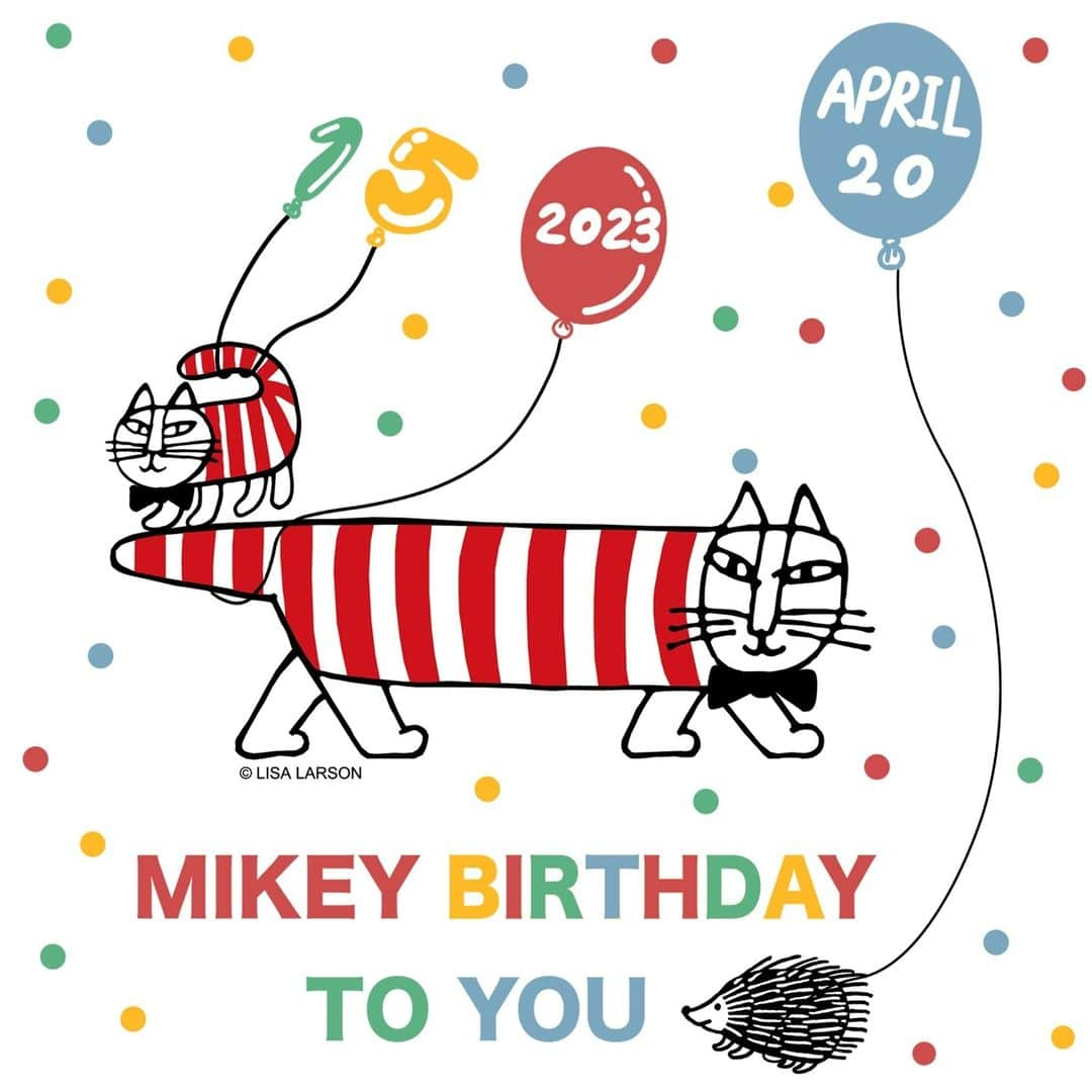 リサラーソンさんのインスタグラム写真 - (リサラーソンInstagram)「“MIKEY BIRTHDAY TO YOU 2023”⁠ ⁠ 明日はマイキーのお誕生日。⁠ ハッピーバースデー、我らのマイキー！なんと今年で生誕15周年。⁠ ⁠ みなさま、本当にありがとう＆これからもよろしくね！ということでお祝いモードを盛り上げるべく、たくさんのマイキーグッズとスペシャルなノベルティをご用意いたしました！マイキーラヴァーのみなさまにLOVEを込めて！マイキーバースディ・トゥーユー！⁠ このキラキラお星さまみたいなハッピーをアナタヘ贈ります！ ⁠ ⁠ 特設サイトはこちらからご覧いただけます。⁠ https://shop.tonkachi.co.jp/blogs/special/mikeybirthday_2023⁠ ⁠ ⁠ ================⁠ ⁠ トンカチストアはプロフィールのリンクよりご覧いただけます。⁠  →@lisalarsonjp⁠ ⁠ ➡️TONKACHI STOREでもリサ・ラーソンの情報をお届けしております。⁠ ぜひフォローしてくださいね。⁠ →@tonkachi_store⁠ ⁠ ================⁠ ⁠ #LisaLarson #リサラーソン #tonkachi #トンカチ #tonkachistore #トンカチストア #🔨#Sweden #スウェーデン #北欧 #北欧インテリア #北欧雑貨 #北欧ライフスタイル #ceramic #陶器 #陶芸家 #作家  #gift #ギフト #暮らしを楽しむ #暮らし #マイキー #mikey #誕生日 #マイキーバースデー2023 #birthday #mikeybirthdaytoyou2023 #マイキーバースディトゥーユー」4月19日 19時30分 - lisalarsonjp