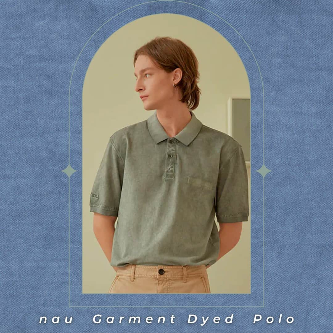 ナウのインスタグラム：「👕Spring 2023 New Style Spotlight👕  A super classic two button polo shirt, but more unique...more…you? Our garment dying technique uses  less dye and water than traditional methods, and gives this 100% BCI cotton style a distinctive color wash. The material's pique weave holds up to a lot activity and the natural fiber keeps you looking and feeling cool all season long (and into next!)   #livenau #springstyle #pnwstyle #bcicotton #garmentdyed #ecoconciousfashion #closetclassics #timelessstyle」