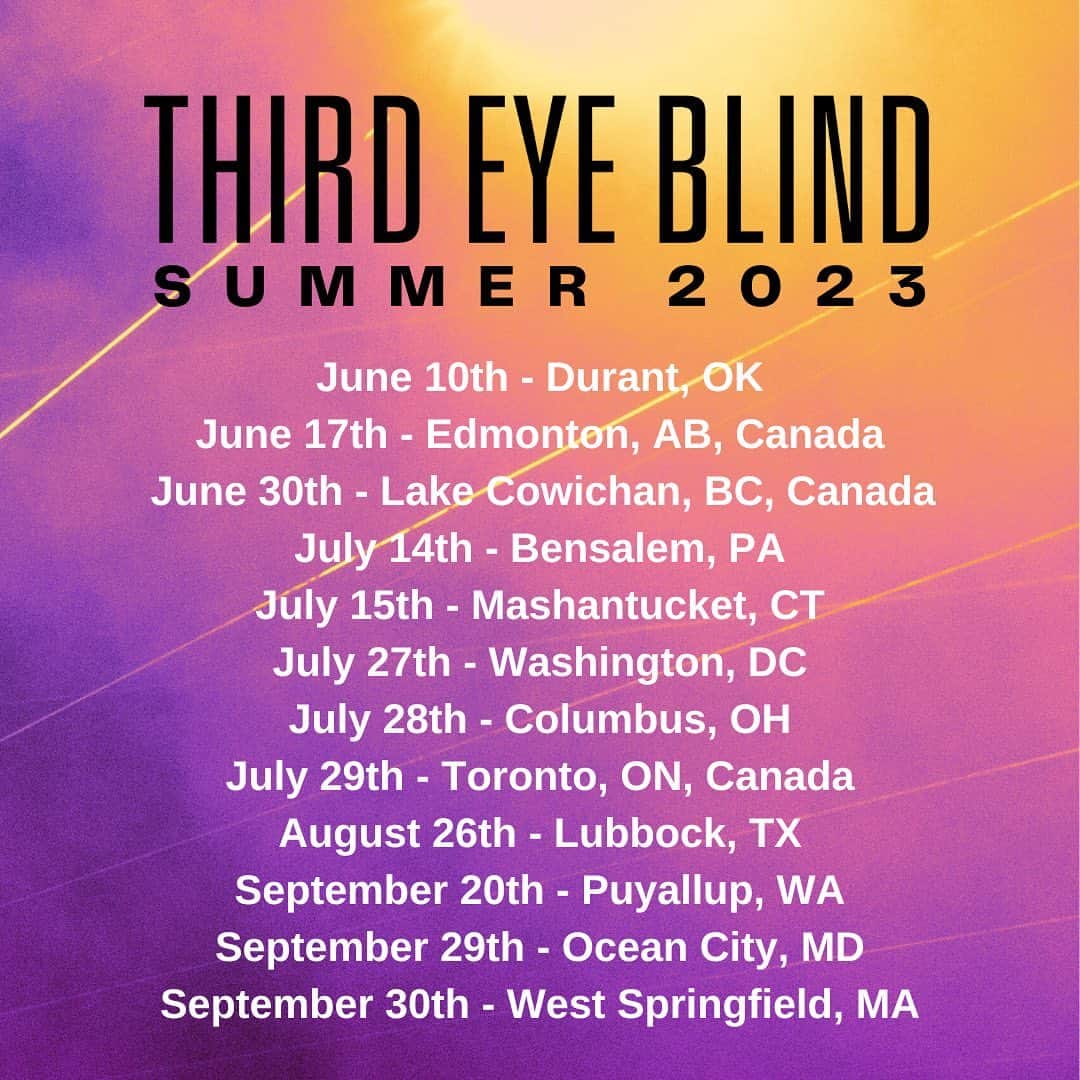 Third Eye Blindさんのインスタグラム写真 - (Third Eye BlindInstagram)「Will we see you this summer?」4月20日 6時07分 - thirdeyeblind