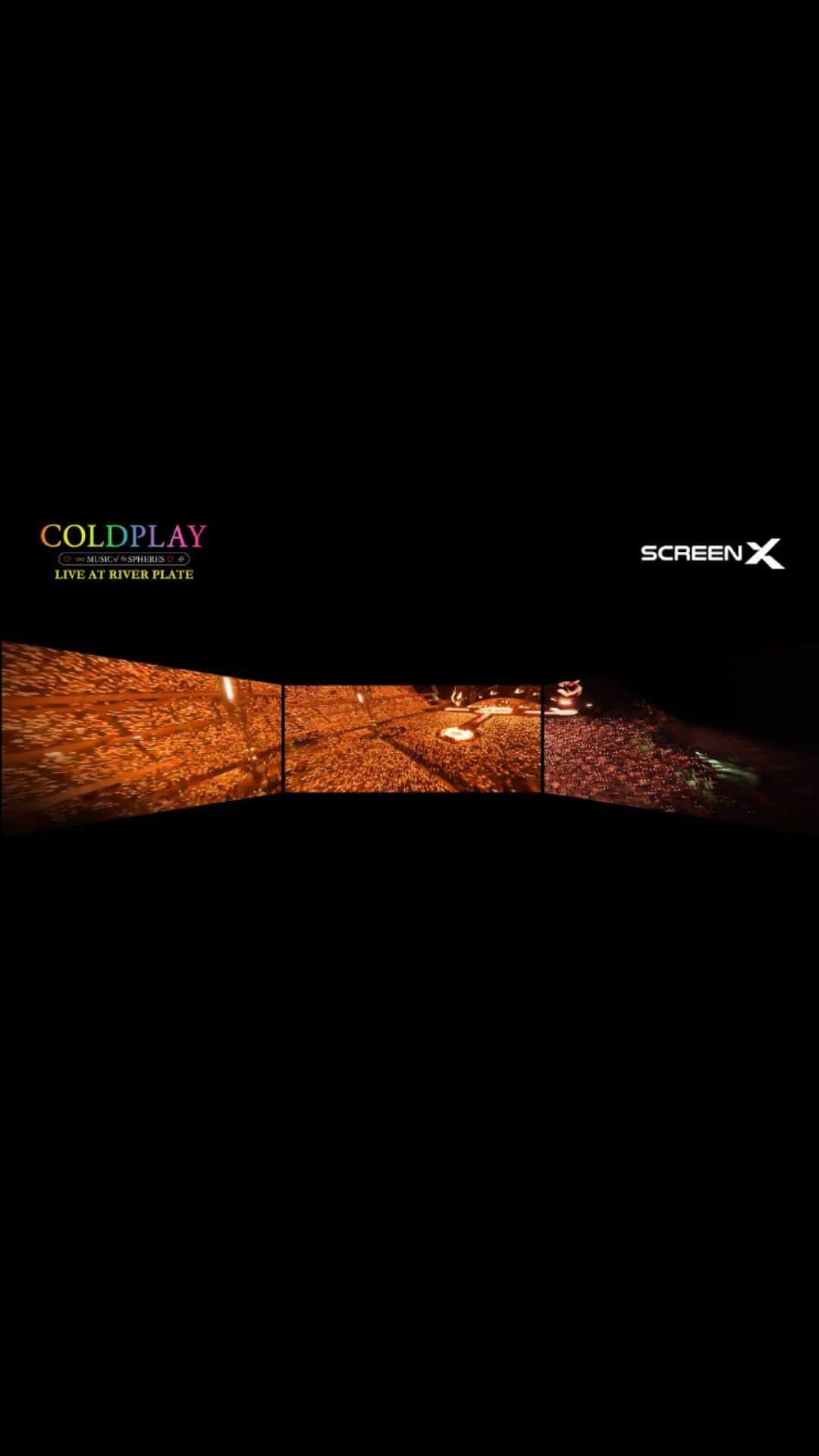 Coldplayのインスタグラム：「Coldplay Live At River Plate is screening in cinemas worldwide today and Sunday! 🪐  Experience @coldplay’s classic hits such as “Clocks”, more immersively, with @screenx_global, @4dxglobal and 4DX Screen formats, where available.   Grab your tickets now at coldplaycinema.live (link in bio) ✨  #coldplayriverplatefilm」