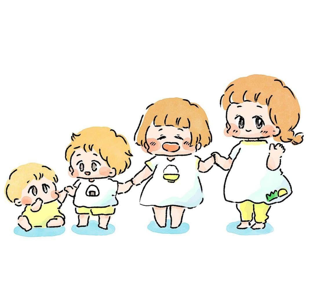 まつざきしおりのインスタグラム：「昨日の投稿にたくさんのあたたかいメッセージを、本当に本当にありがとうございます。  マンガも文章も拙くまとまりのない表現だったにも関わらず、深い部分まで汲み取って読んでいただけて本当にありがたかったです。  いただいたコメントがどれもとても心のこもったメッセージばかりで、読んでいて毛布に包まれるようなあたたかい気持ちになりました。 みなさん本当にすてきで良い方ばかりで…ありがとうございます😭  作品に対する不安や迷いがずっとあったのですが、打ち明けてみなさんに受けとめてもらえて、すっと心が軽くなりました😭  また迷ったときはここに戻って、いただいたコメントを読んでパワーチャージしたいと思います✨  これからも自分の「好き」を大切に、そしてそれを分け合ってみんなでもぐもぐ楽しめたらうれしいです✨  ひとまず今は、みなさんに両手いっぱいのありがとうを…✨  P.S. 少し前に描いたまましまっていたイラストです☺️ 赤ちゃんの頃から今までの娘大集合✨  #イラスト #illustration #ありがとう」