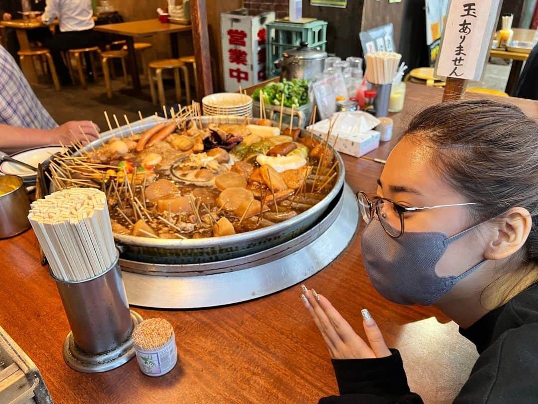 柳美稀のインスタグラム：「『映画刀剣乱舞-黎明-』の撮影の時、福岡で食べたおでん🍢！ 幸せとはこの事。」