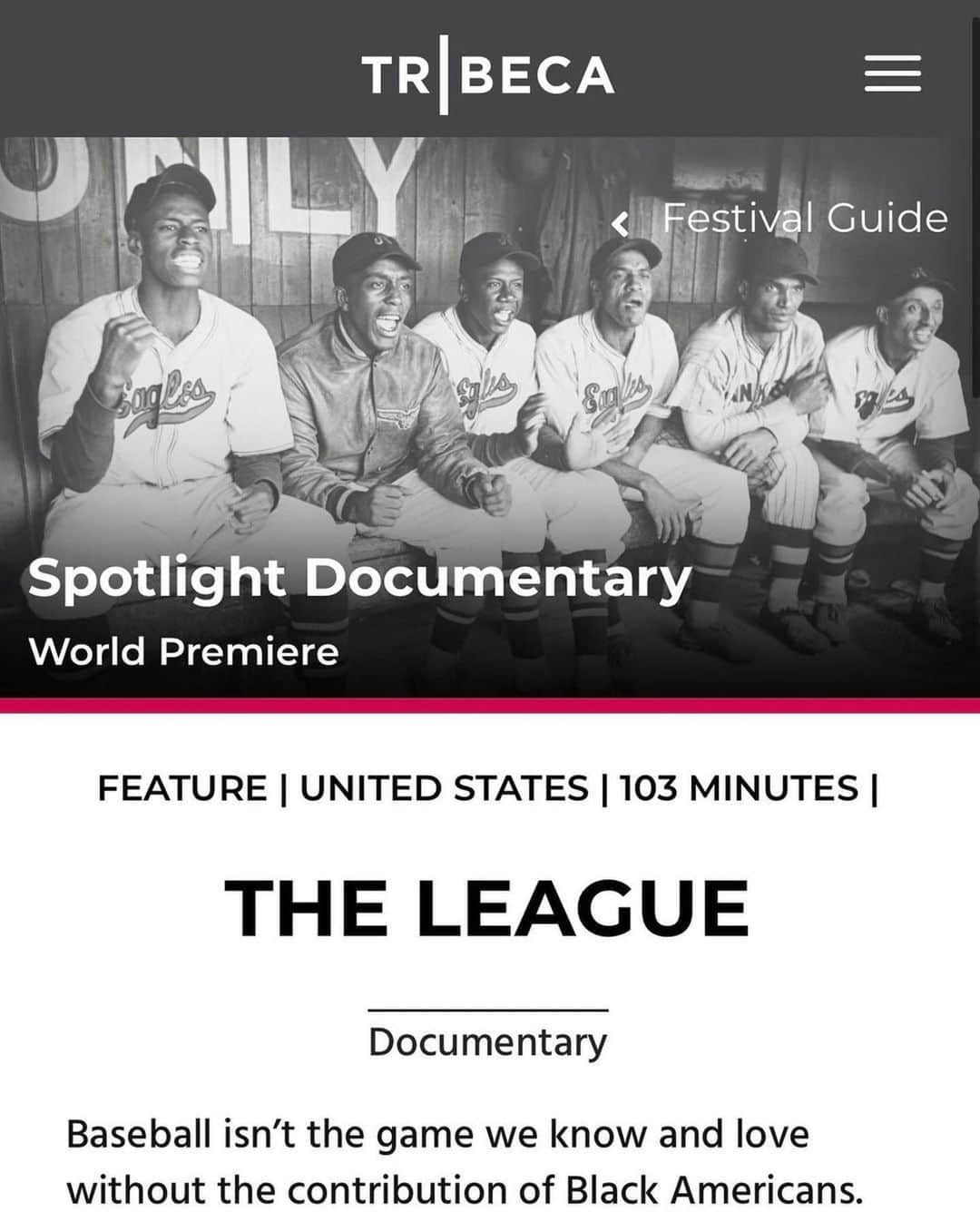 クエストラブさんのインスタグラム写真 - (クエストラブInstagram)「The Long Overdue Story Of The Negro League. Directed by Sam Pollard. @twoonefive   #Repost @jag289 ・・・ Tribeca here we come! World Premiere June 12th! So excited to celebrate with the team, no pun intended lol, back in my old City!!! Congrats all. #sampollard @nina @questlove @zarahzohlman @jen_isaacson @mariethereseguirgis @byronmotleyphotography @jeffreymiiller7988 @radicalmedia @magnoliapics #tribecafilmfestival #negroleague #baseball」4月19日 23時29分 - questlove