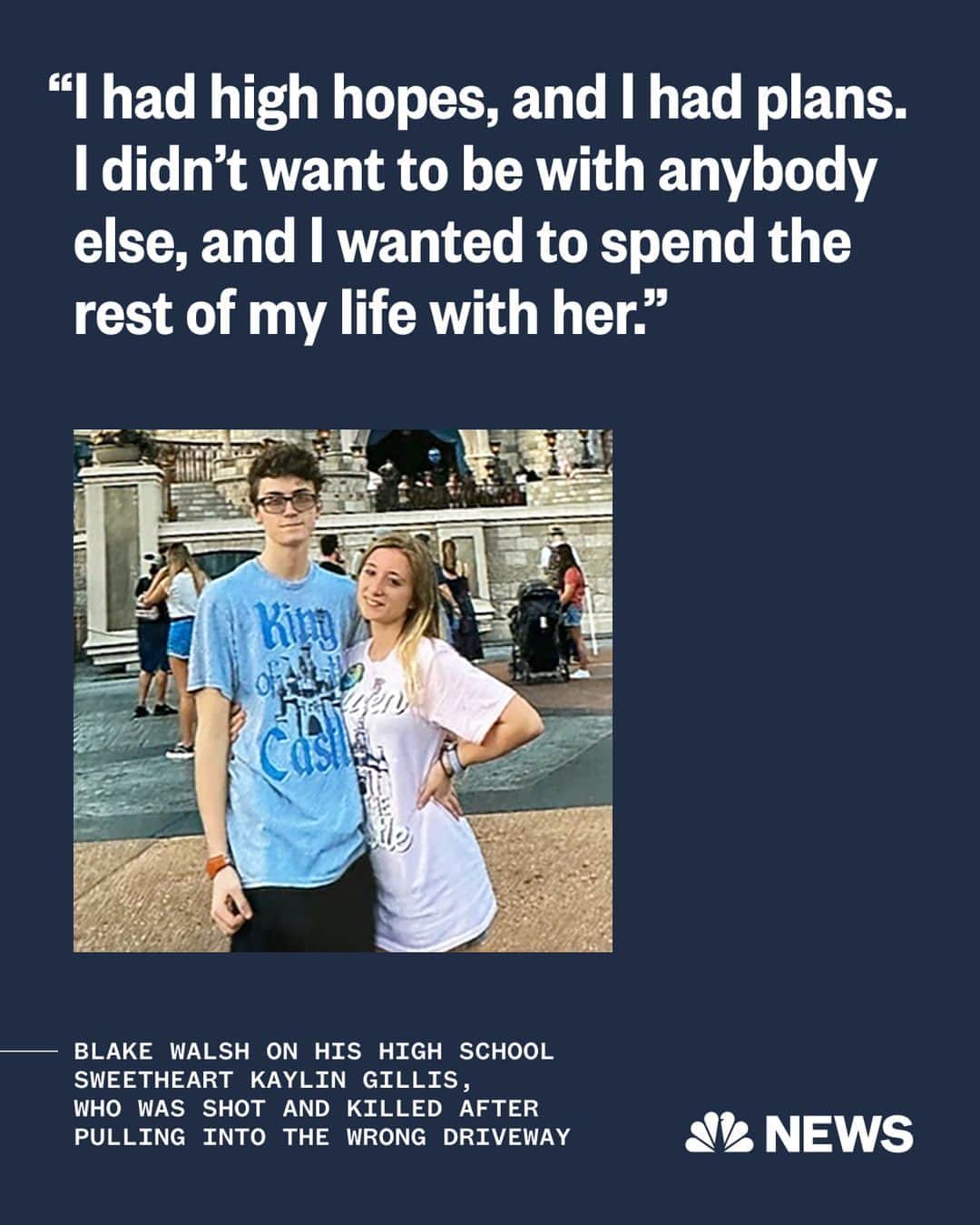 NBC Newsさんのインスタグラム写真 - (NBC NewsInstagram)「Blake Walsh wants to believe his girlfriend Kaylin Gillis' death was instant. "I'm hoping it was," the 19-year-old said through tears. "I'm praying it was."   The couple and two other passengers were looking for a party when Walsh, who was driving, pulled into the wrong driveway of a home in Hebron, New York.   "As soon as we figured out that we were in the wrong location, we started to leave, and that's when everything happened," Walsh said. Two rounds were fired in their direction. One of the bullets fatally struck Gillis, who was 20 years old.  “I want the world to know how good of a person she really was and how much she impacted everybody who had the fortunate opportunity to be in her life,” Walsh said.  Full story at the link in bio.  📷 Blake Walsh」4月19日 23時41分 - nbcnews