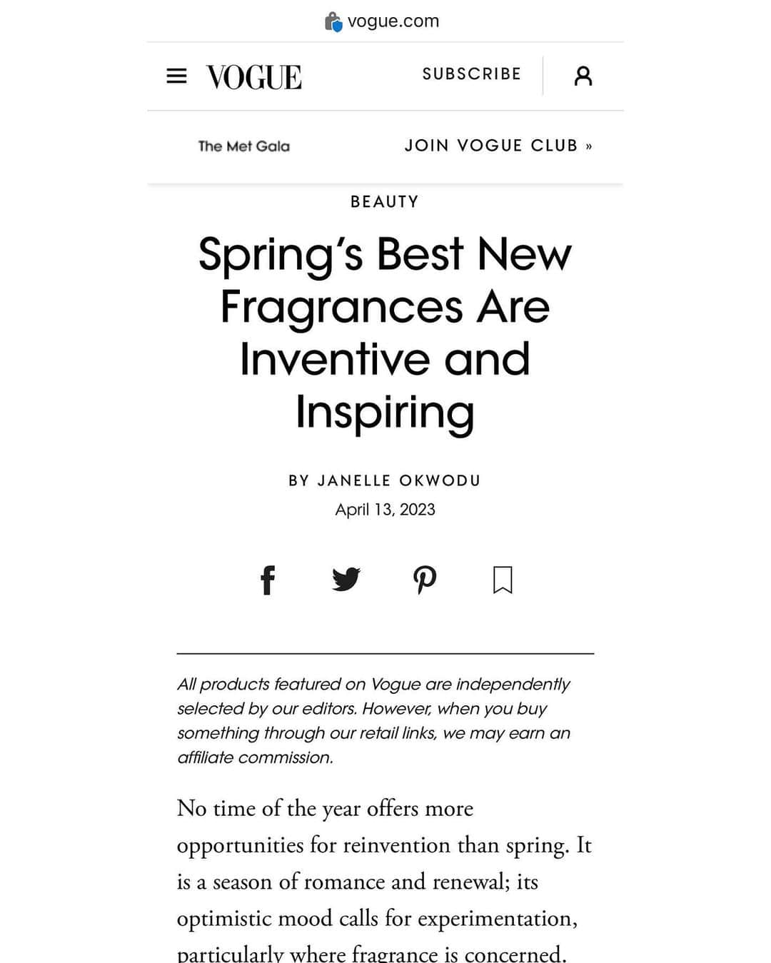 ボンド・ナンバーナインのインスタグラム：「New York Flowers🌸 Our latest spring launch was featured in @voguebeauty “Spring’s Best New Fragrances are Inventive and Inspiring.” Thank you @okjanelle 👏」