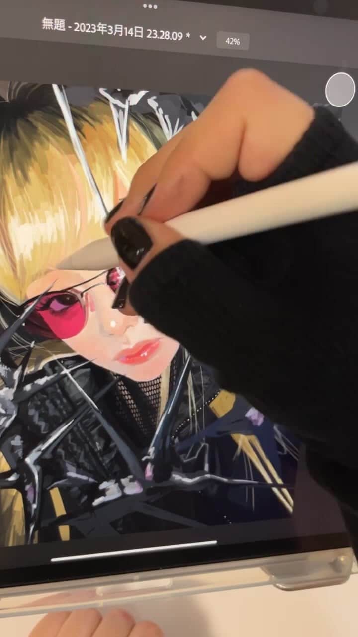 雪下まゆのインスタグラム：「お絵描き配信」