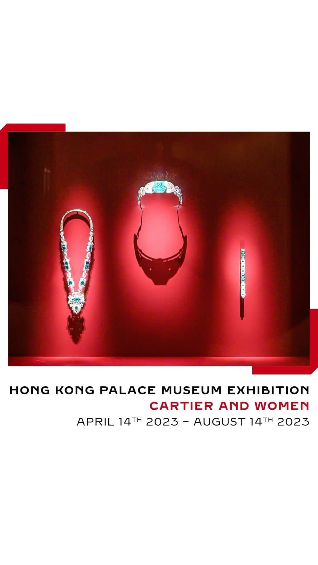 カルティエのインスタグラム：「“Cartier and Women” explores the close relationship between Cartier jewelry and modern and contemporary female icons, on show at the Hong Kong Palace Museum until August 14th 2023.」
