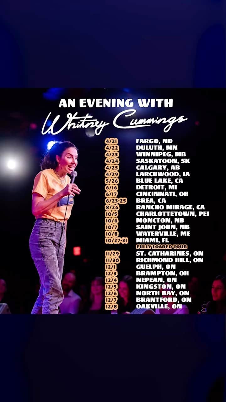 ウィットニー・カミングスのインスタグラム：「On the road again! Get tickets now at www.whitneycummings.com/tour」