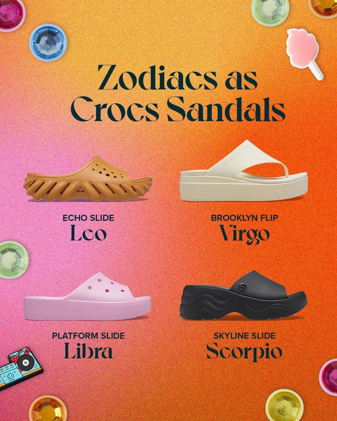 クロックスさんのインスタグラム写真 - (クロックスInstagram)「Sandals for every zodiac. Do you agree with our selections?」4月20日 1時05分 - crocs