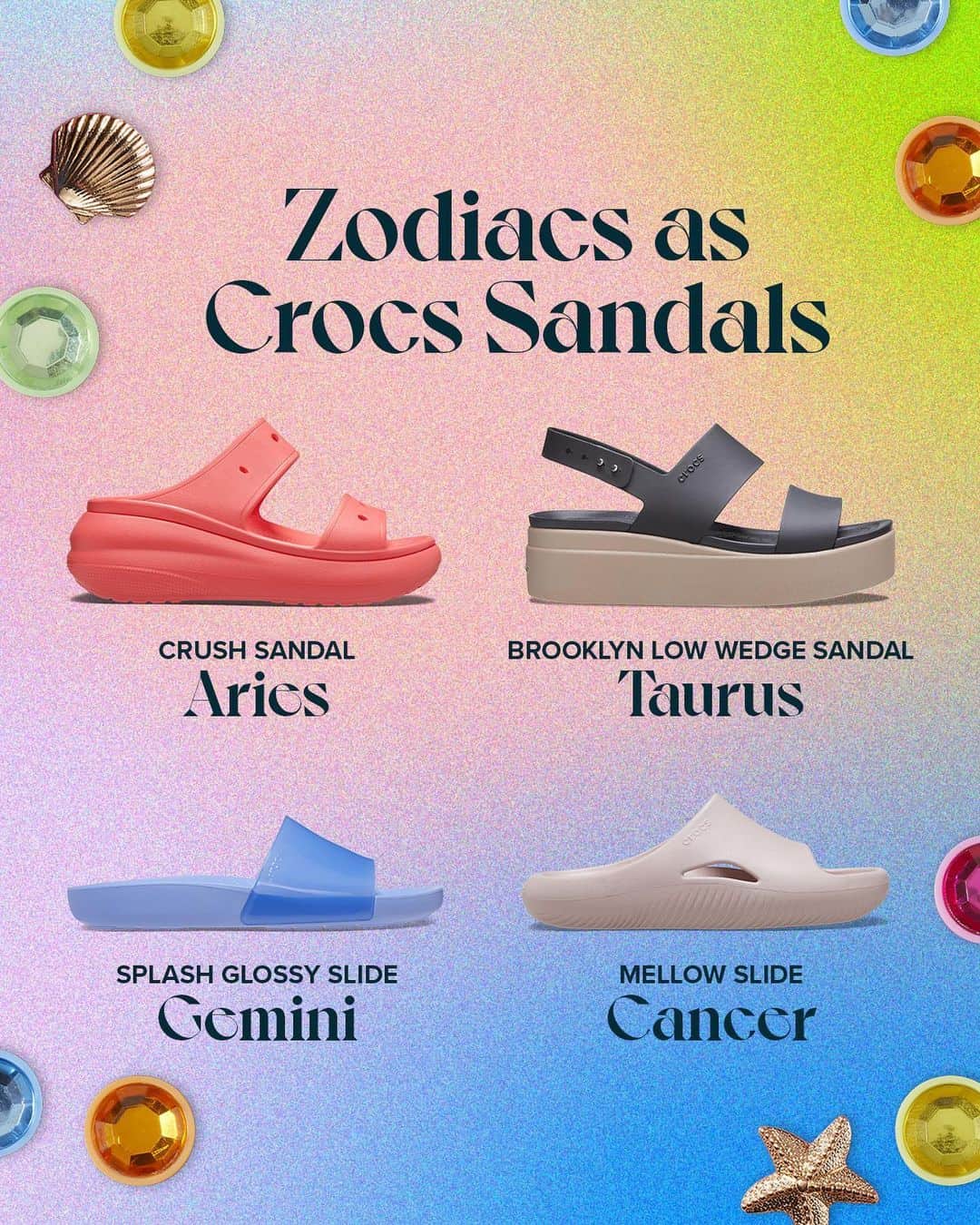 のインスタグラム：「Sandals for every zodiac. Do you agree with our selections?」