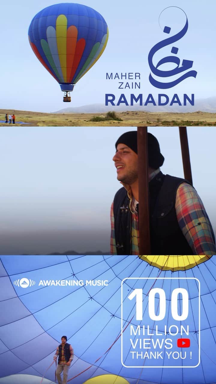 マヘル・ザインのインスタグラム：「I feel so blessed to have my songs being part of your Ramadan memories year after year. It really warms my heart 🤍 Alhamdulillah 100 million times for His countless blessings. And thank you all for the love & support you keep giving me, I really appreciate it 😊🙏🏻💐  #100million #ramadan #eid2023 #maherzainofficial #awakeningmusic #islamicmusic」