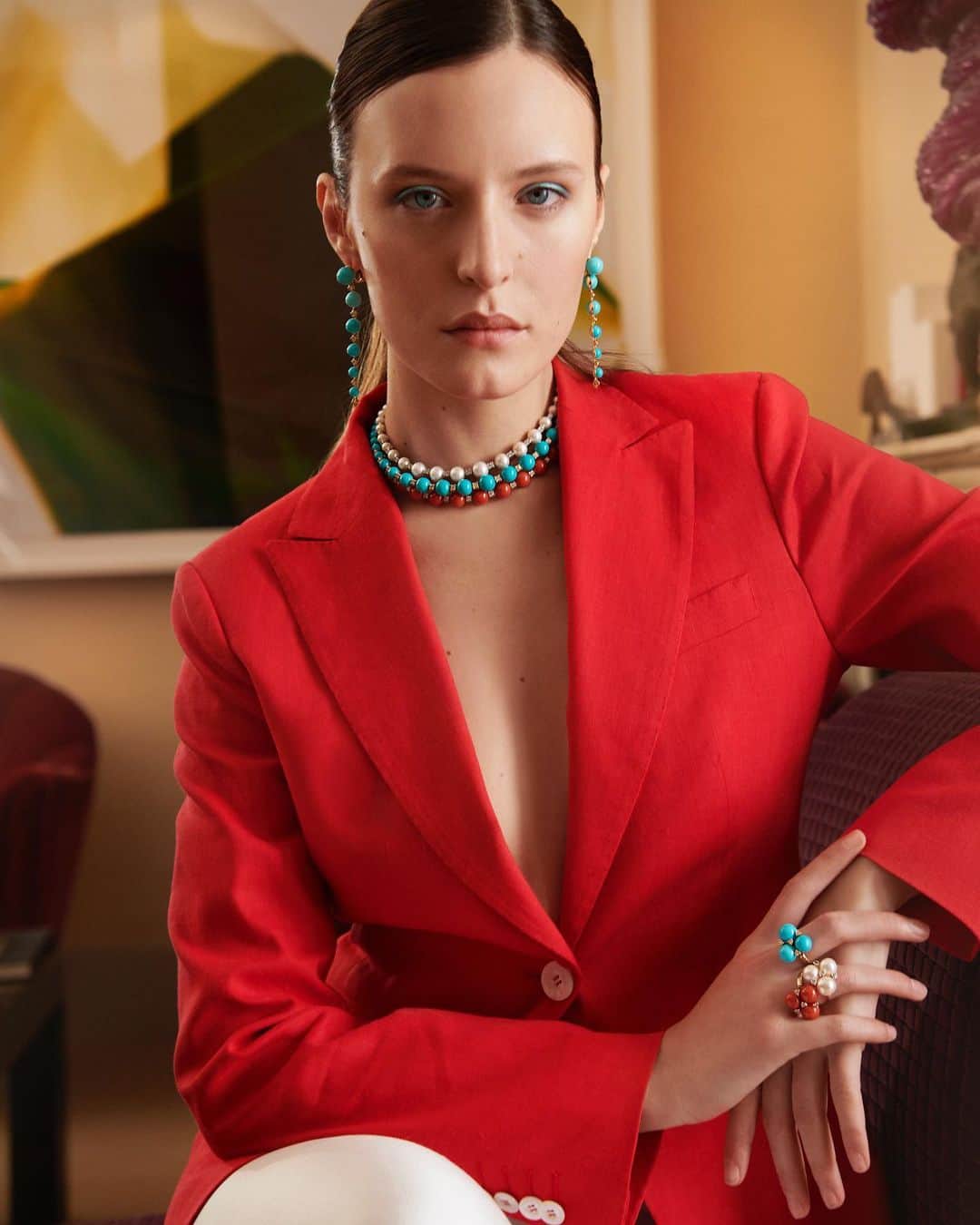 Chanteclerさんのインスタグラム写真 - (ChanteclerInstagram)「. Cheries, in gold, diamonds, turquoise, coral and pearls. A Chantecler classic embraces the Sea. Colourful spheres and glimmering lights that emanate the energy of the Mediterranean. #chanteclercapri #capri #cheriecollection」4月20日 2時10分 - chantecler_official