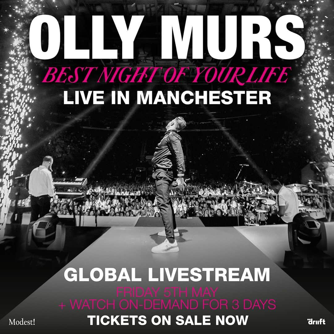 オリー・マーズのインスタグラム：「Whatssss up everyone!!! Tour is fast approaching, and I’ve been working on something very exciting!! I’m going to be streaming my last arena tour show before I go off and tie the knot! ‘Best Night Of your Life’ will be live from Manchester @aoarena on Friday 5th May AND you’ll be able to watch on-demand, as many times as you like, for 3 days after. And I’ll have the missus there with me for a pre-gig Mr & Mrs Murs game show! 💍🤪 🎟️ Tickets are on sale now, link in bio! Go Go Go!!!!  💍🥳 MR & MRS MURS GAMESHOW QUESTION COMPETITION   We need YOUR help to make the VIP experience FUN!!! Do you want to know who's the messiest? Or who is more likely to be late for a date? Whatever it is, comment your funniest and straight-up weird questions on this post by Monday 24th April and we'll select the best ones!! 🤣  10 winners will be selected to ask their questions by video during the game, with 10 runners up selected to have their questions read out. All winners will also receive a signed livestream poster and T Shirt. Don’t miss out, LET’S DO THIS!!!」