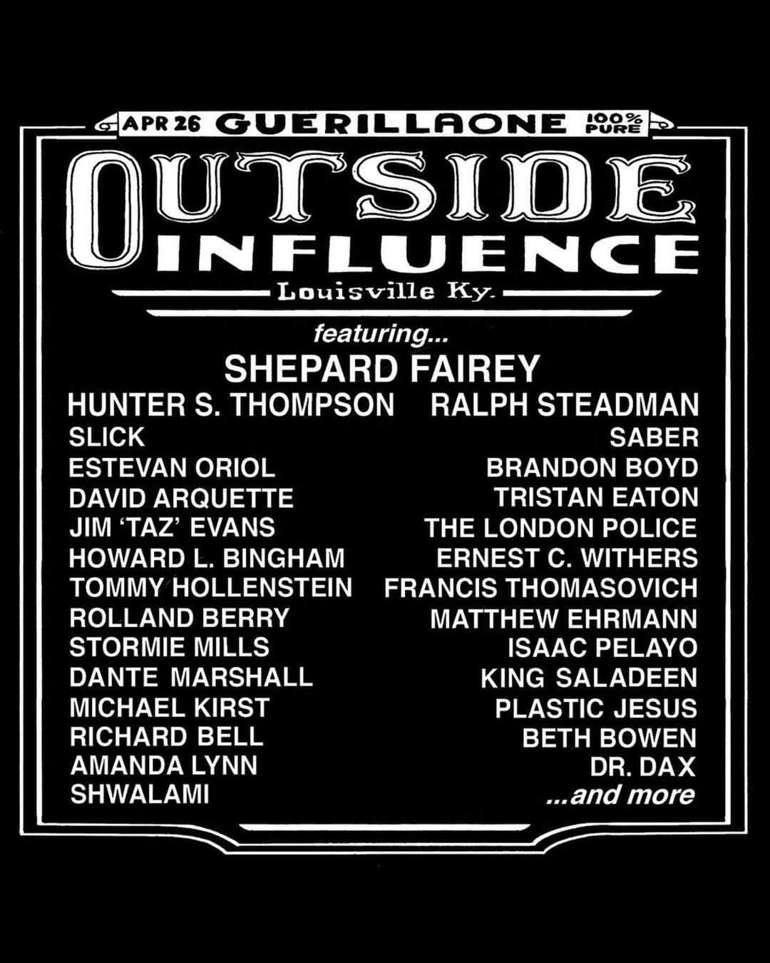 Shepard Faireyさんのインスタグラム写真 - (Shepard FaireyInstagram)「LOUISVILLE, KY: I’m excited to be part of this group exhibition called OUTSIDE INFLUENCE presented by @guerillaone & @artistsfortrauma next week at Common Gallery on Wednesday, 4/26! After the mass shooting that happened recently, I’m devastated for the victims, their families, and the entire community of Louisville. In conjunction of the group show, I will also be working on a mural of Muhammad Ali based on a photo by Ali’s “personal photographer,” Howard L. Bingham. I believe art is a tool of healing and peace so I hope the mural I’ll be painting of Muhammad Ali, a United Nations Messenger of Peace, will serve the moment as well as encourage thoughtful reflection about peace and Ali’s ideals into the future. I look forward to my time in Louisville as an opportunity to share ideas and have important conversations with members of the community. Hope to see you there! –Shepard」4月20日 4時34分 - obeygiant
