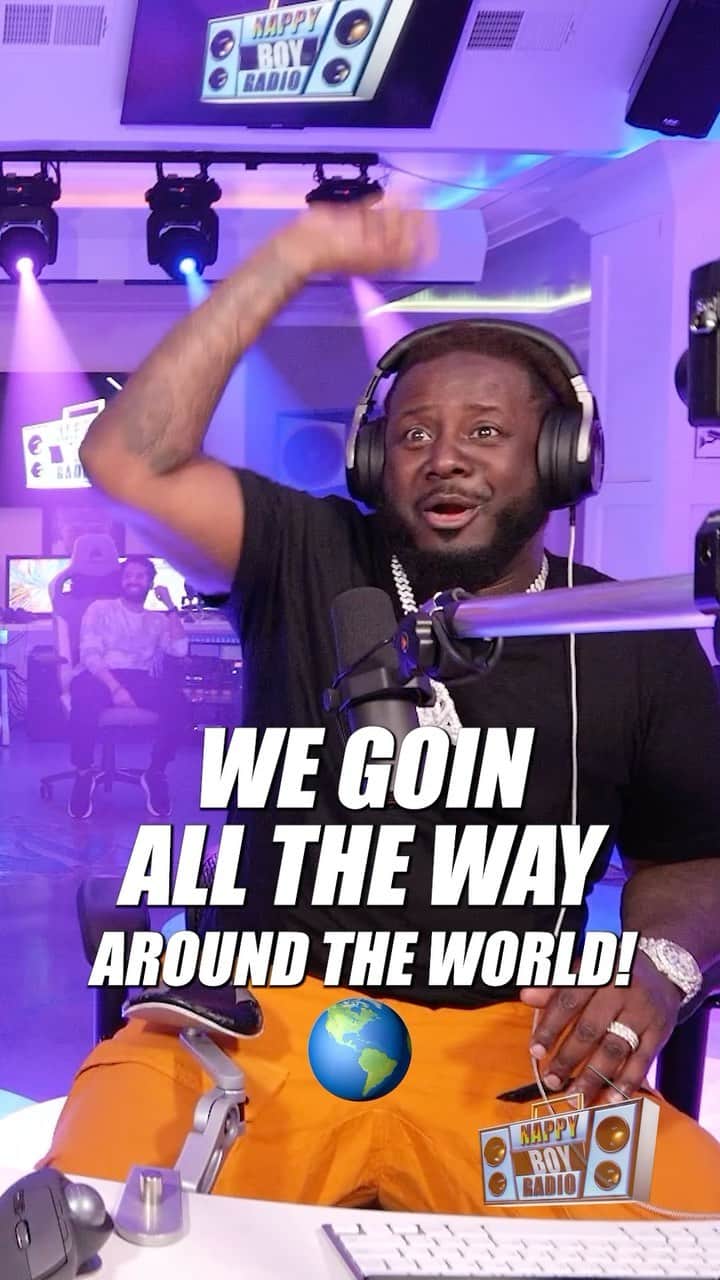 T-ペインのインスタグラム：「360 deal means we going all the way around the world right? 😂🌎 @nappyboyradiopodcast @pinksweats」