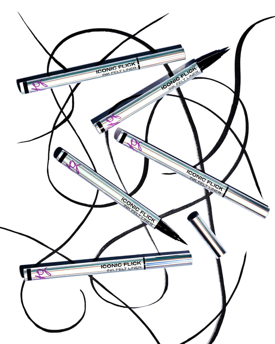 BH Cosmeticsのインスタグラム：「Meet our NEW Iconic Flick Ink Felt Liner 🖊️ The ultimate long-wearing, smudge-proof formula in the eye game 🏆 Go from fine lines to epic flicks in seconds with this ultra black, super-sharp, highly saturated liquid liner 👀 Here's why it'll be your new go-to 👇⁣ ​⁣ 💧 Waterproof, long-wearing, smudge-proof formula​⁣ 🖤 Ultra black, highly saturated liquid liner ​⁣ ⚡️ Super-sharp, flexible felt tip glides on smooth for a fluid and controlled application​⁣ ​🌱 Vegan. Cruelty-Free. Clean Ingredients.⁣ ⁣ #bhcosmetics」