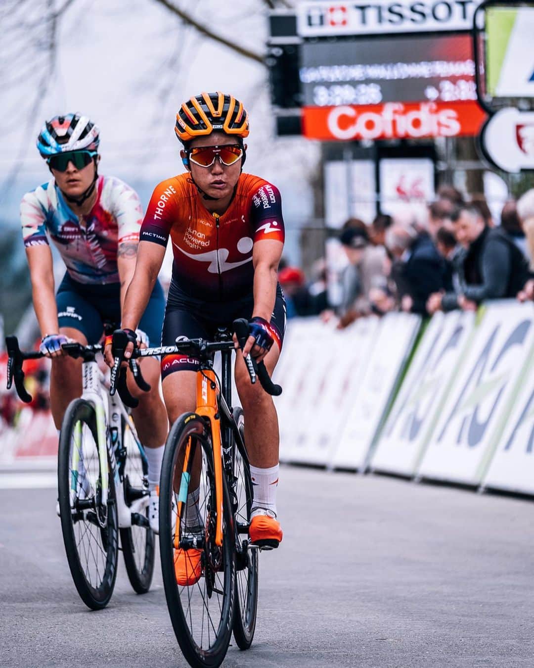 與那嶺恵理のインスタグラム：「😮‍💨but😃on HUY 2023 @classiquesardennes 🌋 . . After completely empty energy tank in Amstel on Sunday, try to load energy (Carbo) as much as possible and my legs could work better than Sunday. So, now eyes on to Liege 👀  . . 📸: @oskarsbrook  #今日のエリさん　#HumanPoweredHealth」