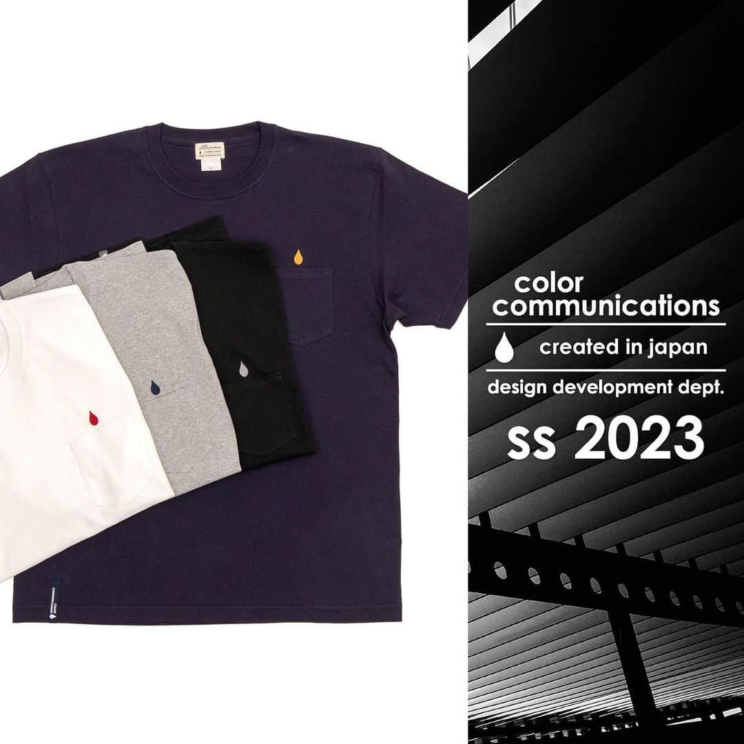 COLOR COMMUNICATIONSのインスタグラム：「T-SHIRT / DRIP EMB POCKET HEAVY  #colorcommunications #カラーコミュニケーションズ #カラコミ #カラコミ2023年モデル」