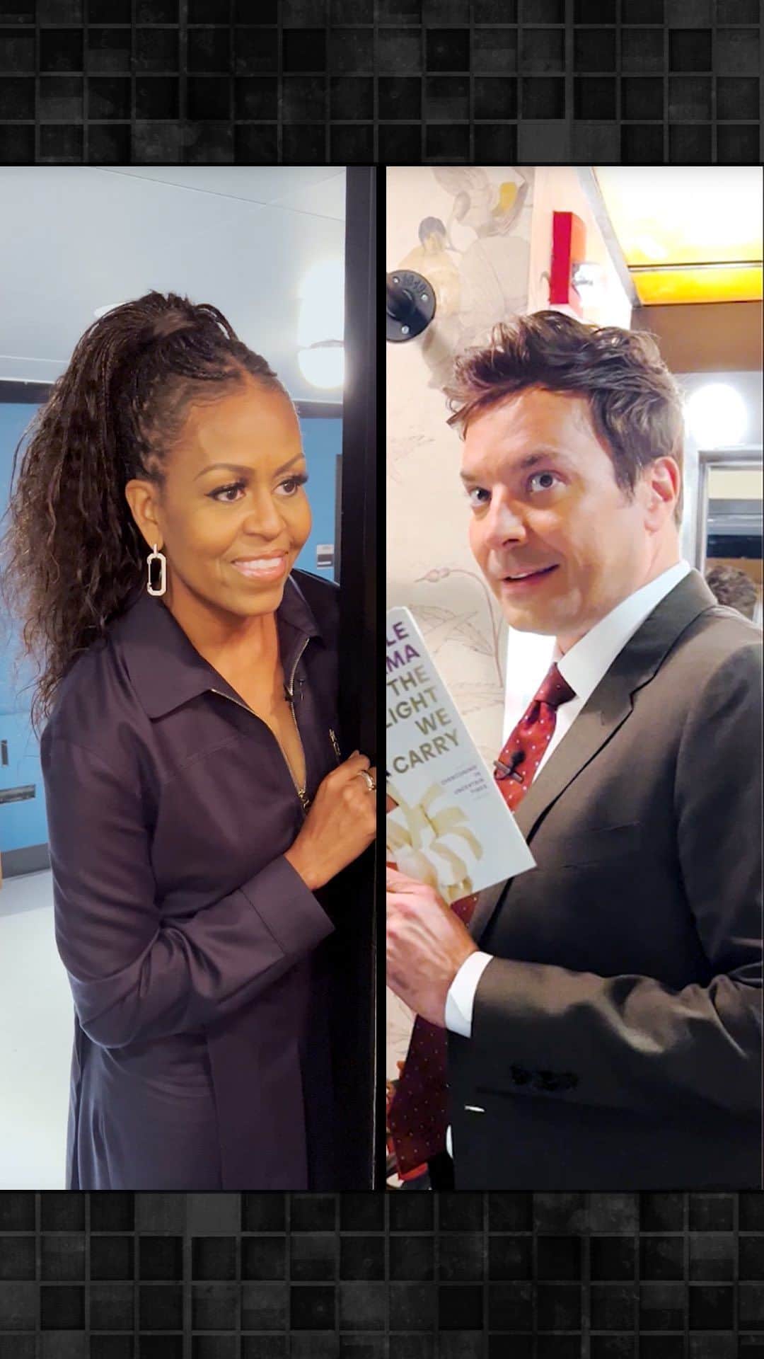 のインスタグラム：「Whatcha doin’, Jimmy? @michelleobama #FallonTonight」