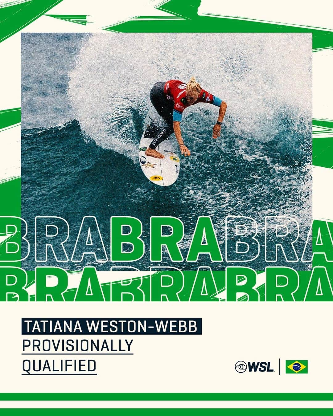 タティアナ・ウェストン・ウェブのインスタグラム：「Congratulations @tatiwest! You have provisionally qualified for the Olympic Games Paris 2024. We can’t wait to watch you compete for Brazil next year at Teahupo’o. #QualificationSeason2023」