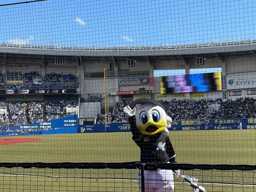 松浦志穂さんのインスタグラム写真 - (松浦志穂Instagram)「WBC侍JAPANに心鷲掴みされて今年は色んなプロ野球チームの試合を現地観戦したいっ🔥と筋金入りのミーハーの動き。プロ野球を生で見るのはもう10年以上ぶり。 まずは千葉ロッテマリーンズの本拠地ZOZOマリンスタジアム⚾️  めっっっちゃくちゃ楽しかった。「ロッテの応援は凄い」と聞いてたけど生で聞く迫力、間近で見れる選手の全力プレー、感動と幸福感でずっとうっすら泣いててロッテが1点とった時に普通に涙出てきて ことみさんも坂口さんも引いてた😌  着いたらM☆Splash!!のステージがもう外でやってたり周りに色んなフードトラックがあったり中に入っても選べない程の球場グルメ🍜🍛🌯🌭🍺試合前に選手、監督、コーチの皆様からのファンサービス、その日登板しない佐々木朗希くんがここだけ出てきてくれたり😭もうお祭りだった。全部現地に行かないと生で観戦しないと経験出来ないことだらけでどこをとっても楽しかった！大人になってからのプロ野球観戦ってこんなに楽しいんだっ！🥹最高っ！！絶対また行くし他の球団も見に行くんだっ！！⚾️  #ミーハーは忙しい #WBC #侍JAPAN #千葉ロッテマリーンズ  #試合後の居酒屋でロッテ優勝したのか？ってくらいしこたま呑んだ #ことみさん坂口さんに大感謝」4月20日 13時11分 - matushiho