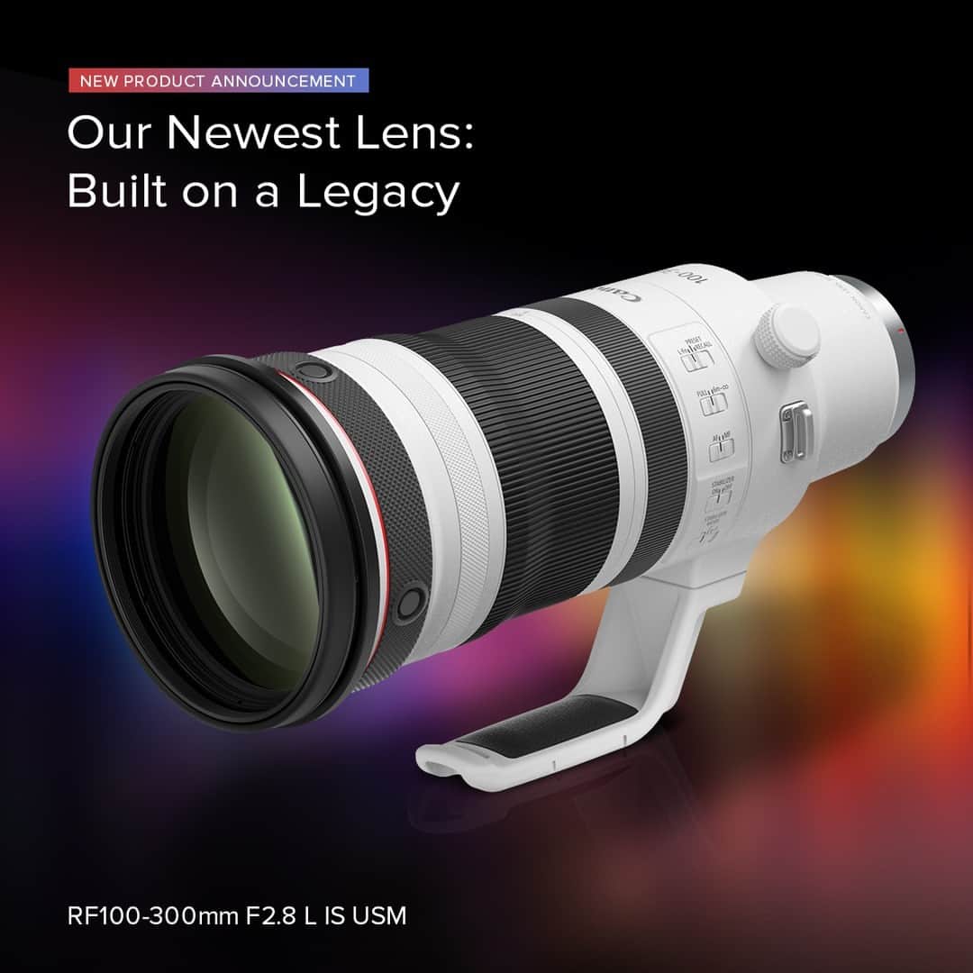 CANON USAさんのインスタグラム写真 - (CANON USAInstagram)「Introducing our newest lens, built on a legacy! The RF100-300mm F2.8 L IS USM lens has an incredible f/2.8 maximum aperture throughout the zoom range, and provides impressive reach, great low-light performance, and outstanding background blur.  Learn more at the link in our bio!」4月20日 13時24分 - canonusa