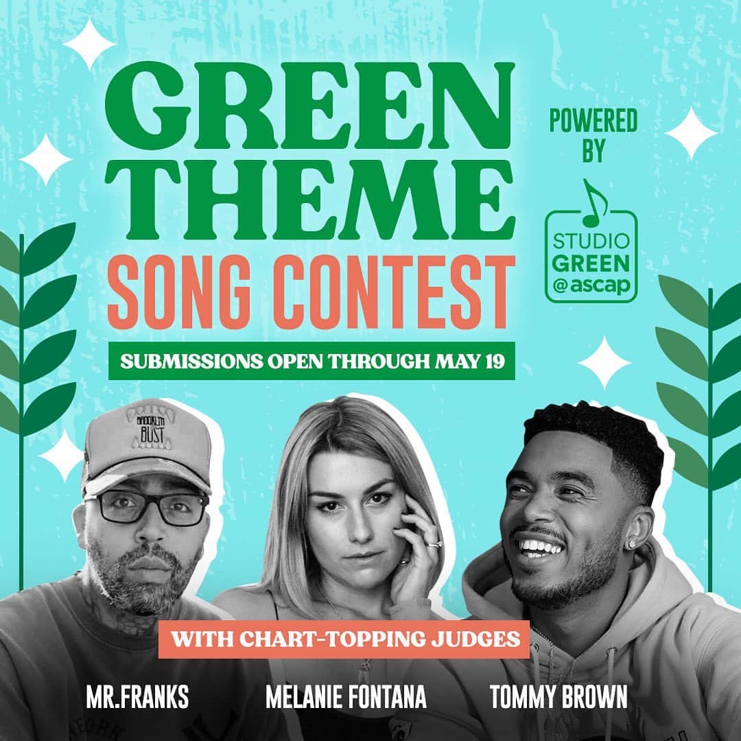ASCAPさんのインスタグラム写真 - (ASCAPInstagram)「Have a song that was inspired by Mother Earth or champions sustainability? It could be our new theme music for special, Studio Green-themed episodes of VERSED: The ASCAP Podcast.   The Studio Green Theme Song Contest judges include ASCAP hitmakers: 💚 Tommy Brown (Ariana Grande, Jhené Aiko, T-Pain) 💚 Melanie Fontana (BTS, Dua Lipa, Cardi B) 💚 Mr. Franks (Justin Bieber, Blackpink, Ariana Grande)  The song contest winner will also receive a $1,000 prize.   Tap the 🔗 in bio to apply now through May 19.」4月21日 1時53分 - ascap