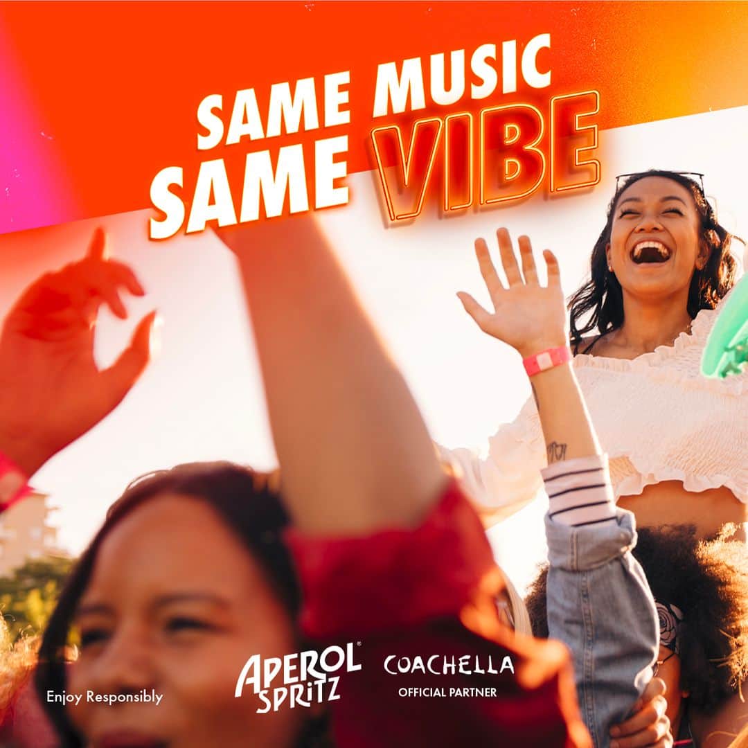 Aperol Spritzのインスタグラム：「#AperolSpritz at @Coachella, where same vibes meet new joyful connections over music.  Let's cheers to unforgettable festival moments together.  #JoinTheJoy #AperolCoachella」